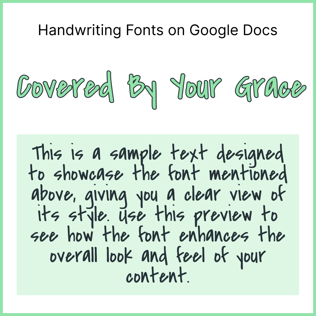 Handwriting Fonts Google Docs