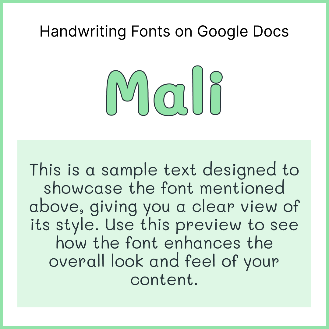 Handwriting Fonts Google Docs