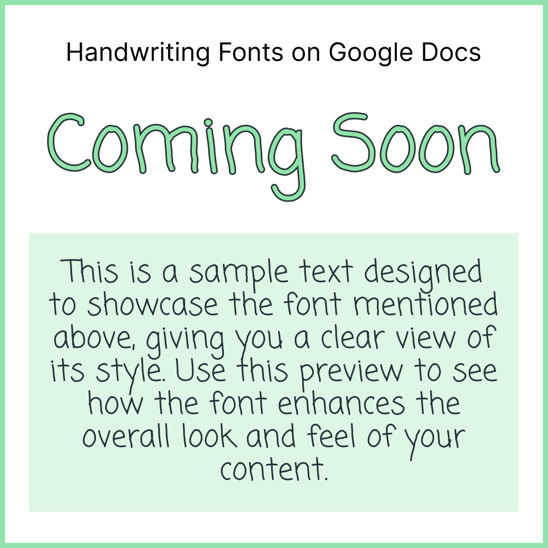 Handwriting Fonts Google Docs