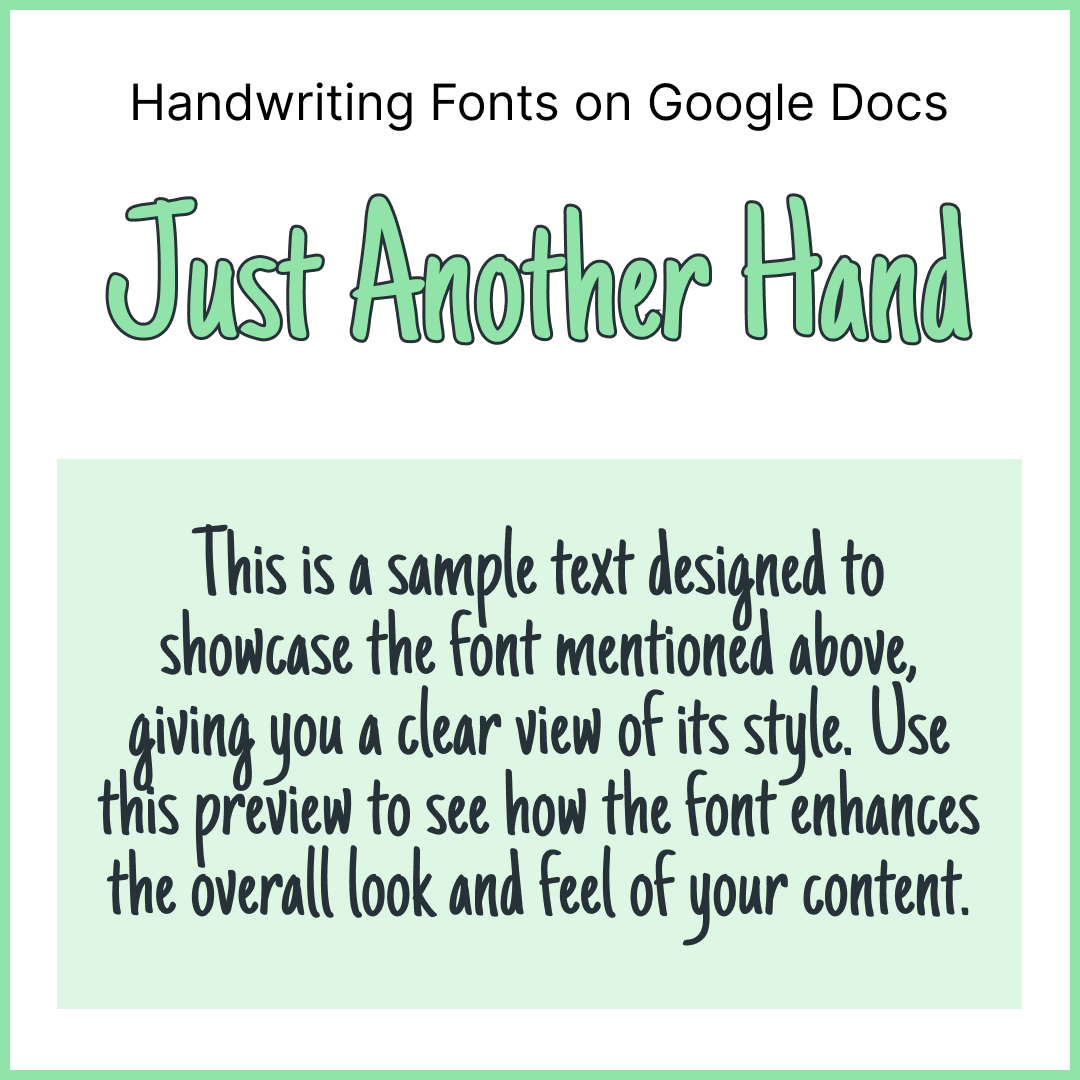 Handwriting Fonts Google Docs