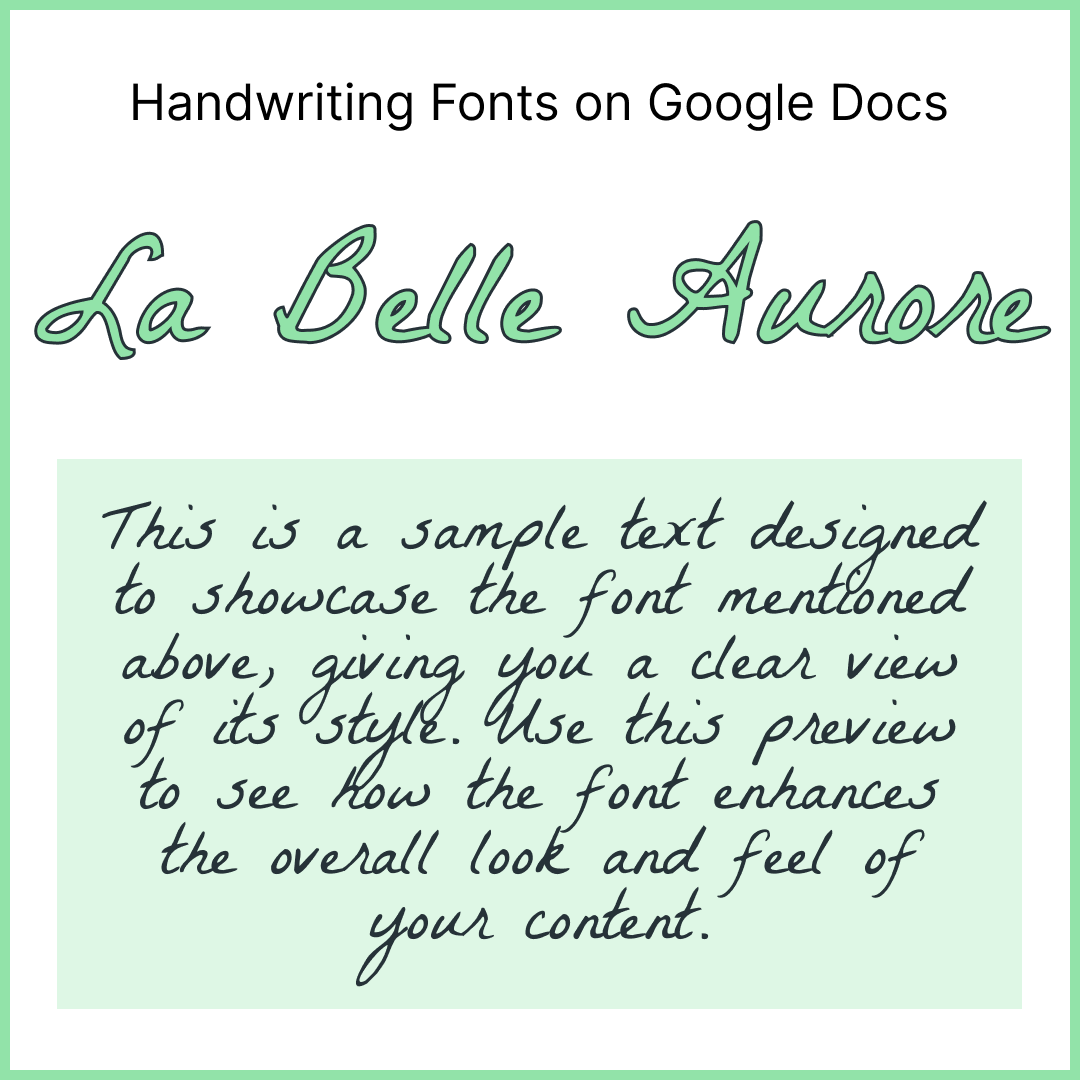 Handwriting Fonts Google Docs