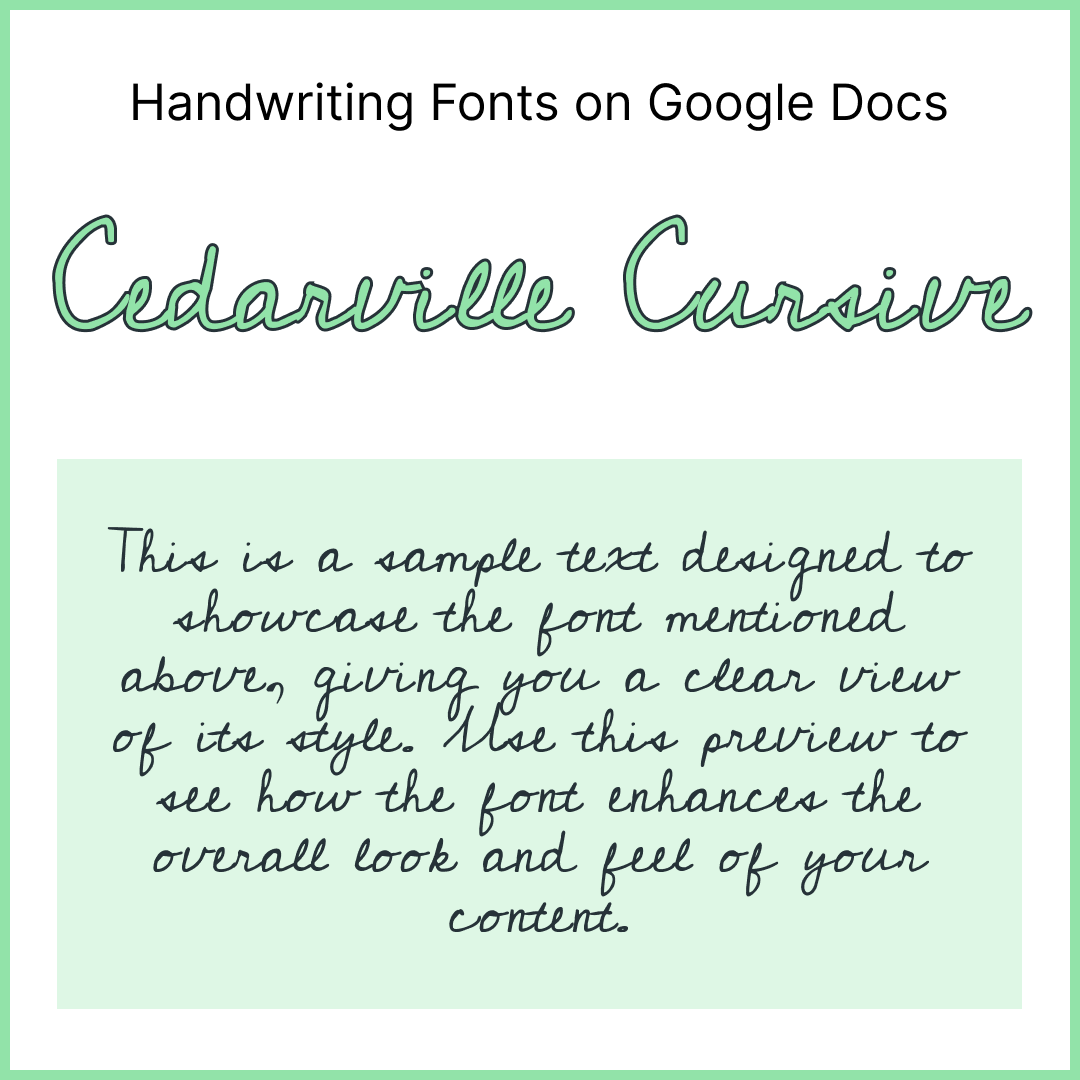 Handwriting Fonts Google Docs