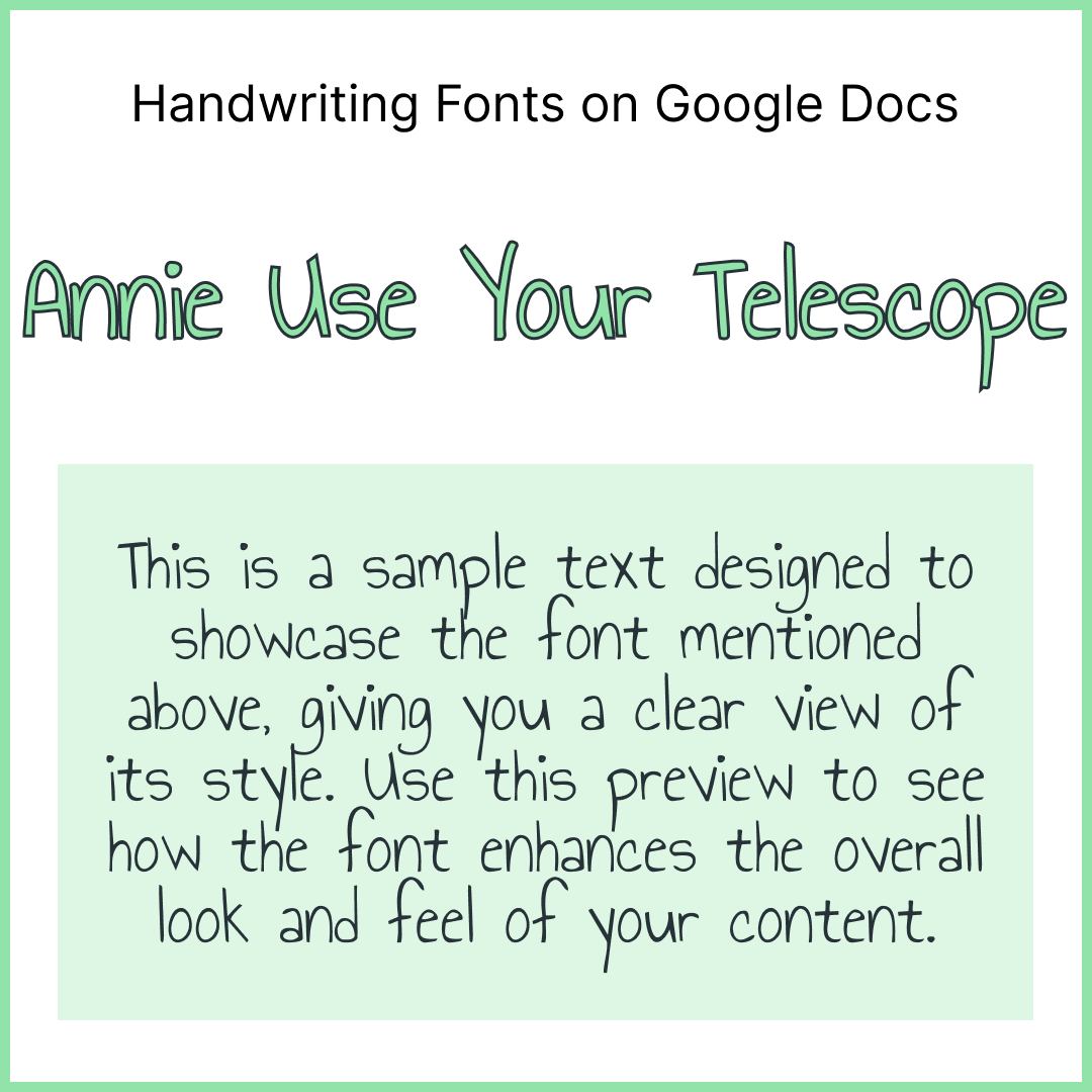 Handwriting Fonts Google Docs