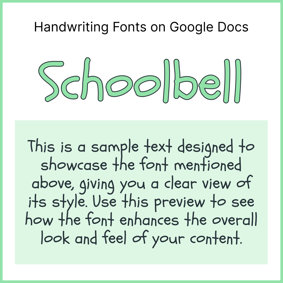 Handwriting Fonts Google Docs