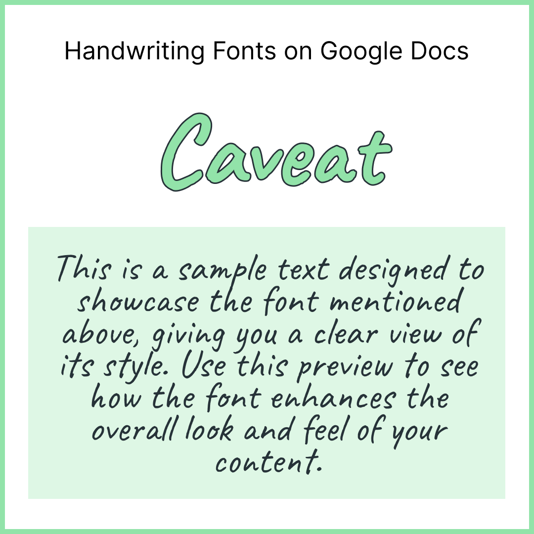 Handwriting Fonts Google Docs