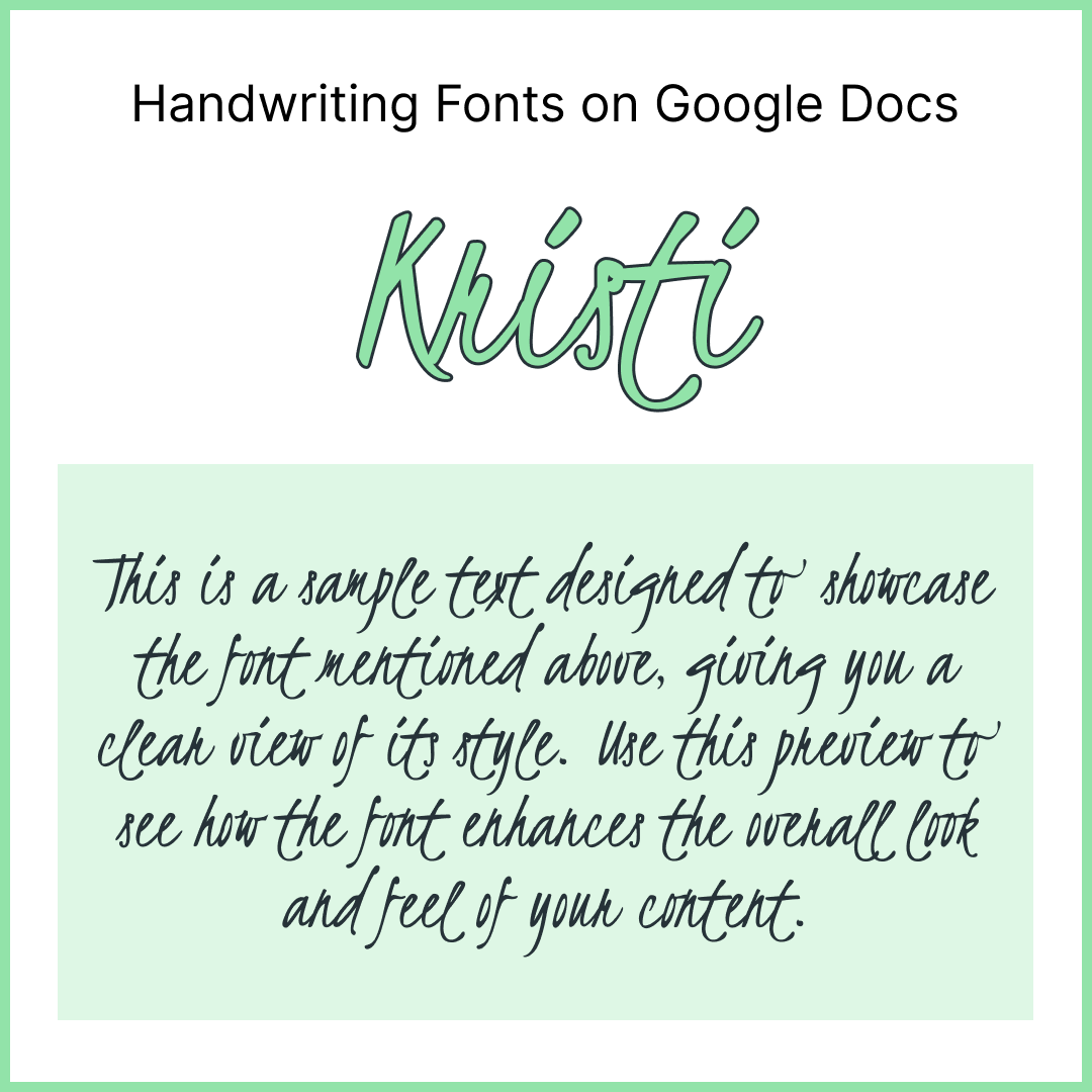 Handwriting Fonts Google Docs