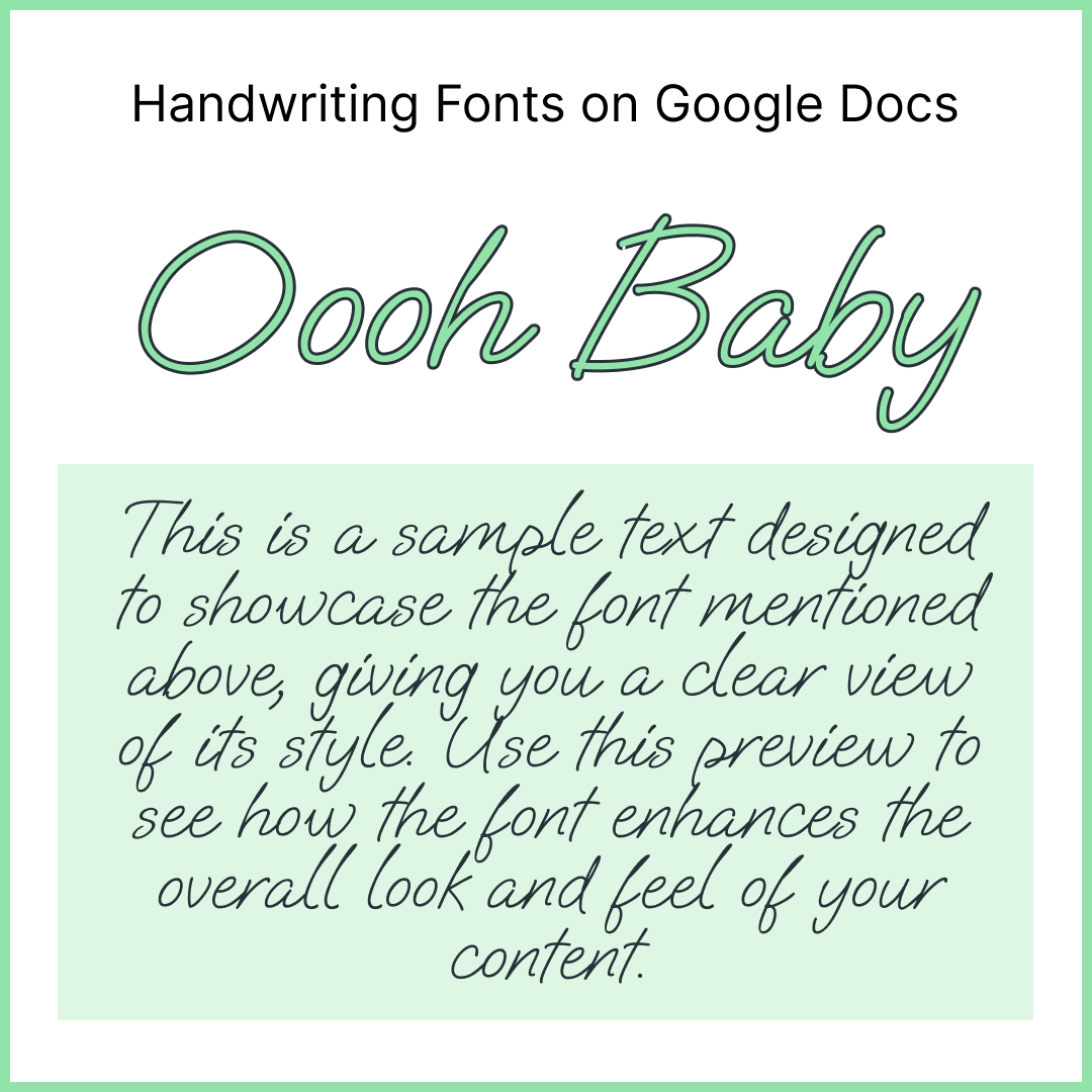 Handwriting Fonts Google Docs