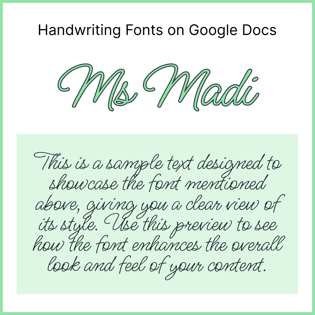 Handwriting Fonts Google Docs