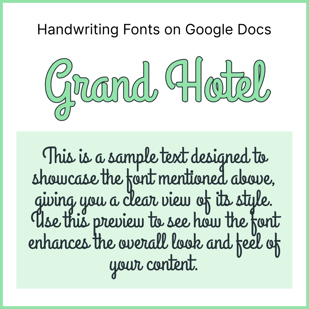 Handwriting Fonts Google Docs