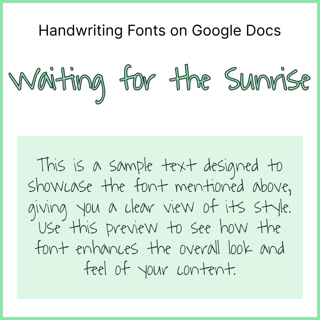 Handwriting Fonts Google Docs