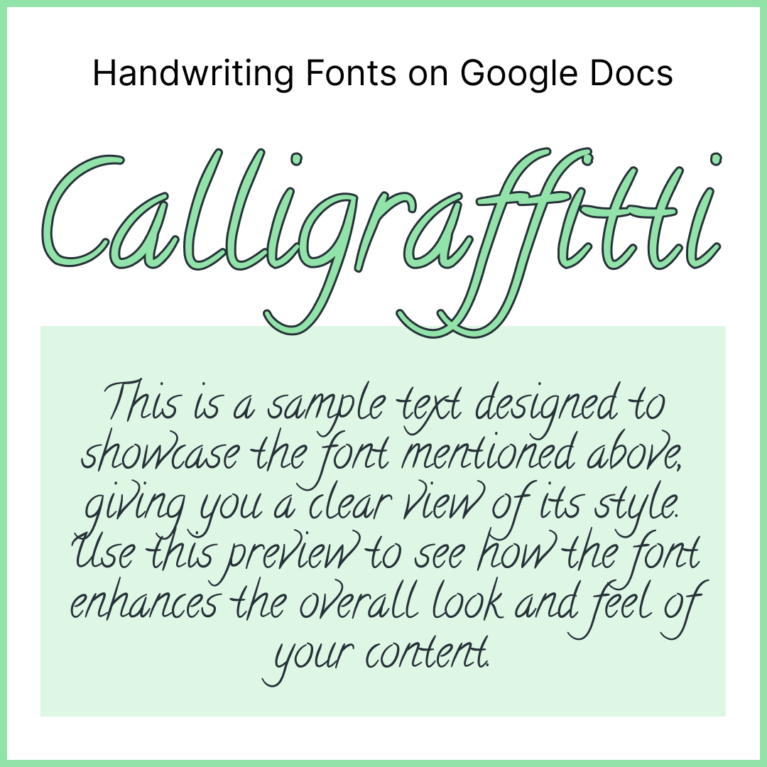 Handwriting Fonts Google Docs