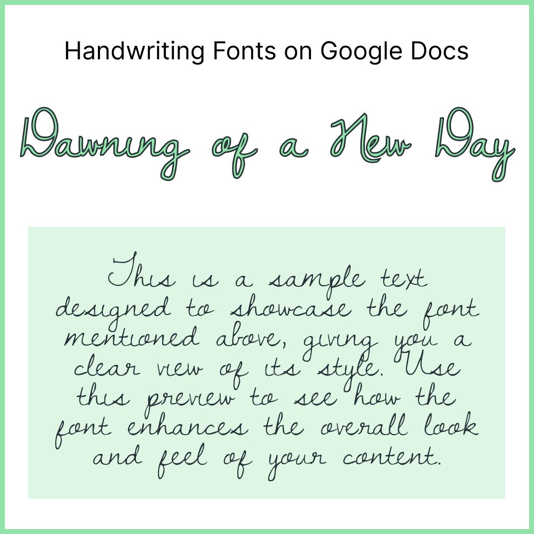 Handwriting Fonts Google Docs