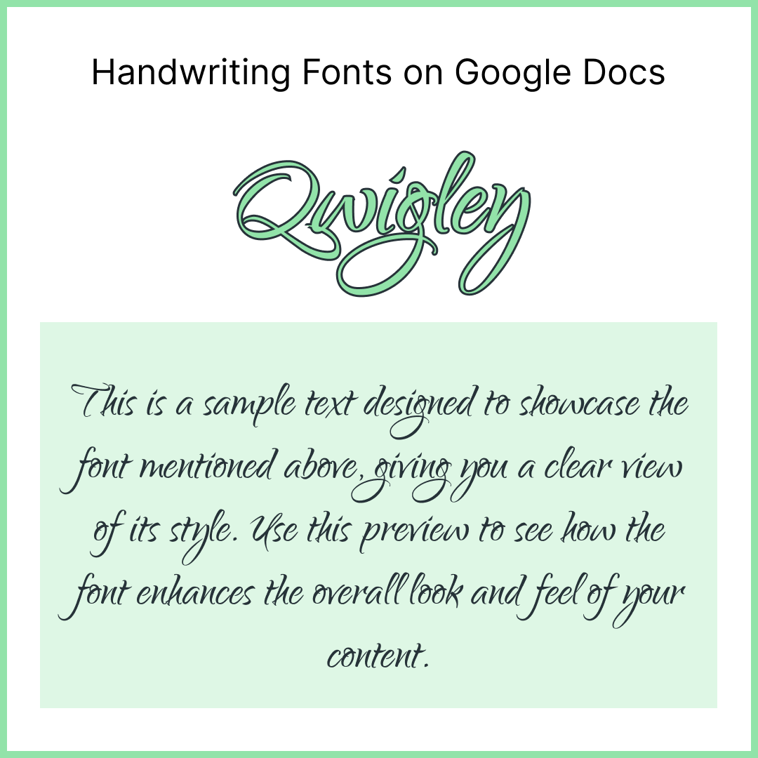 Handwriting Fonts Google Docs