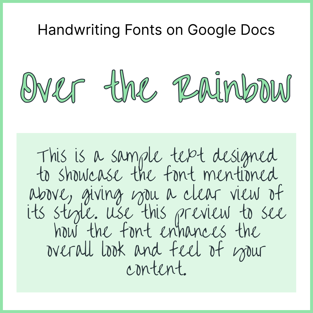 Handwriting Fonts Google Docs