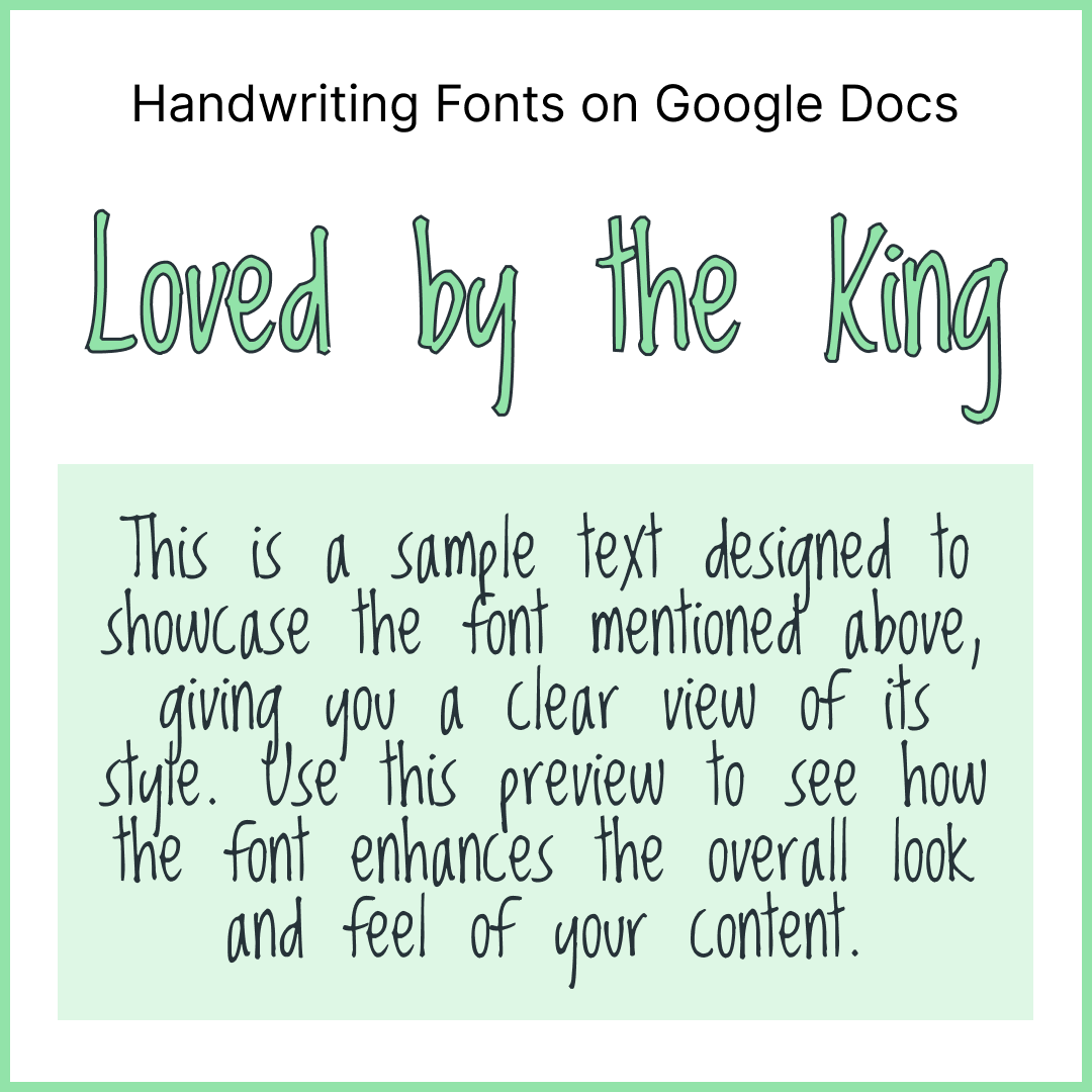 Handwriting Fonts Google Docs