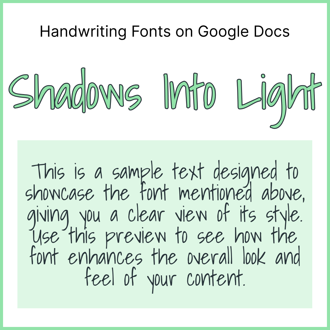 Handwriting Fonts Google Docs