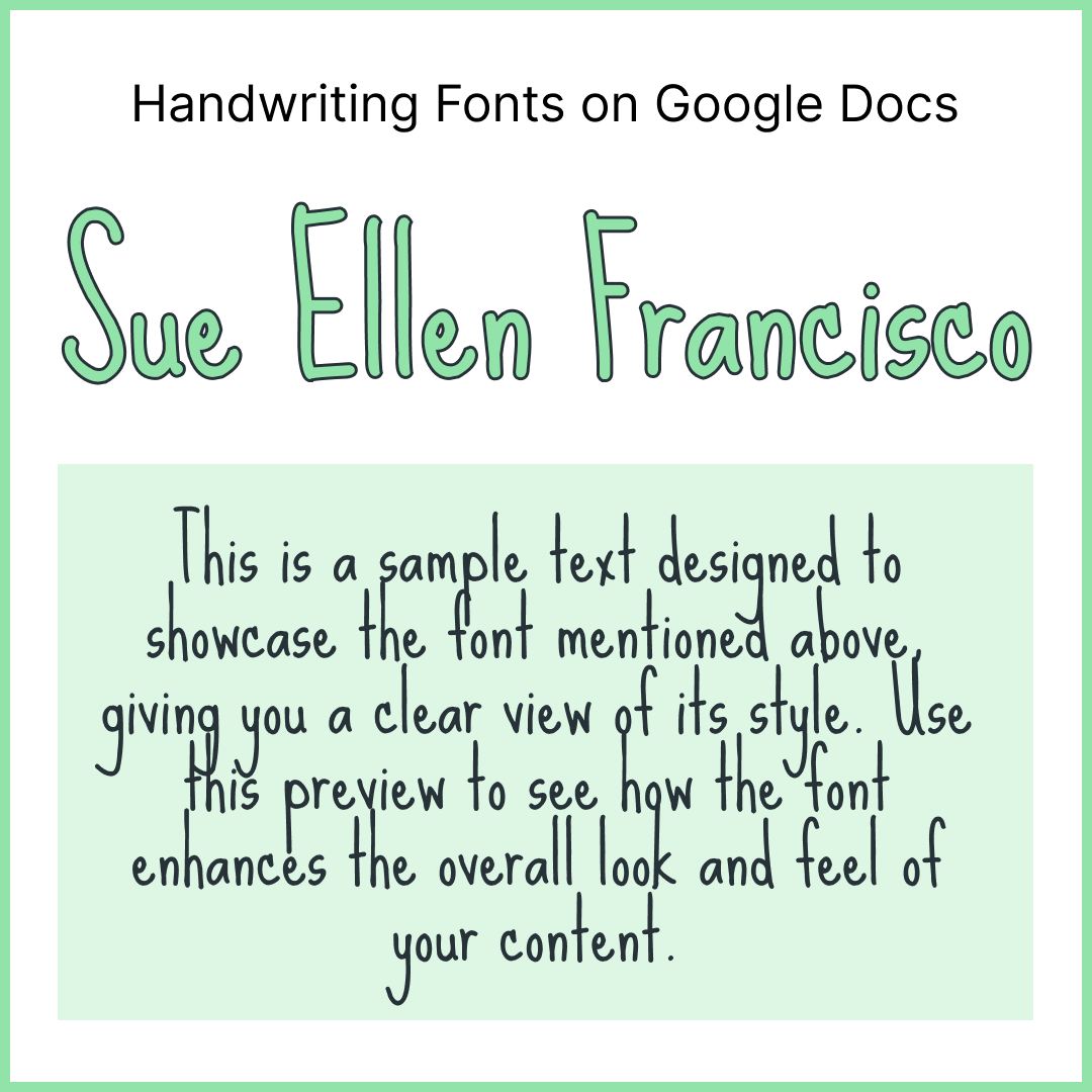 Handwriting Fonts Google Docs