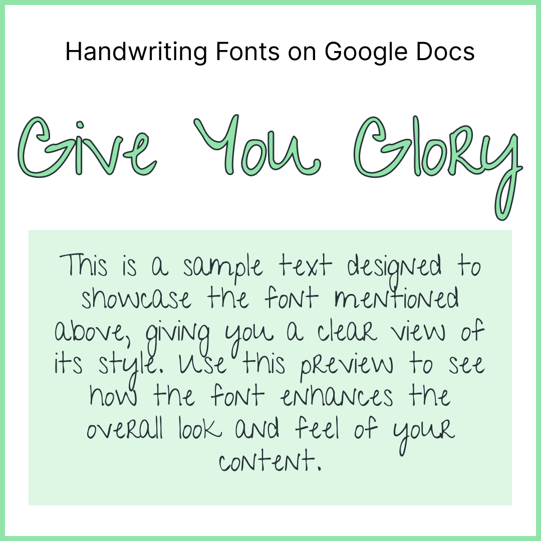 Handwriting Fonts Google Docs