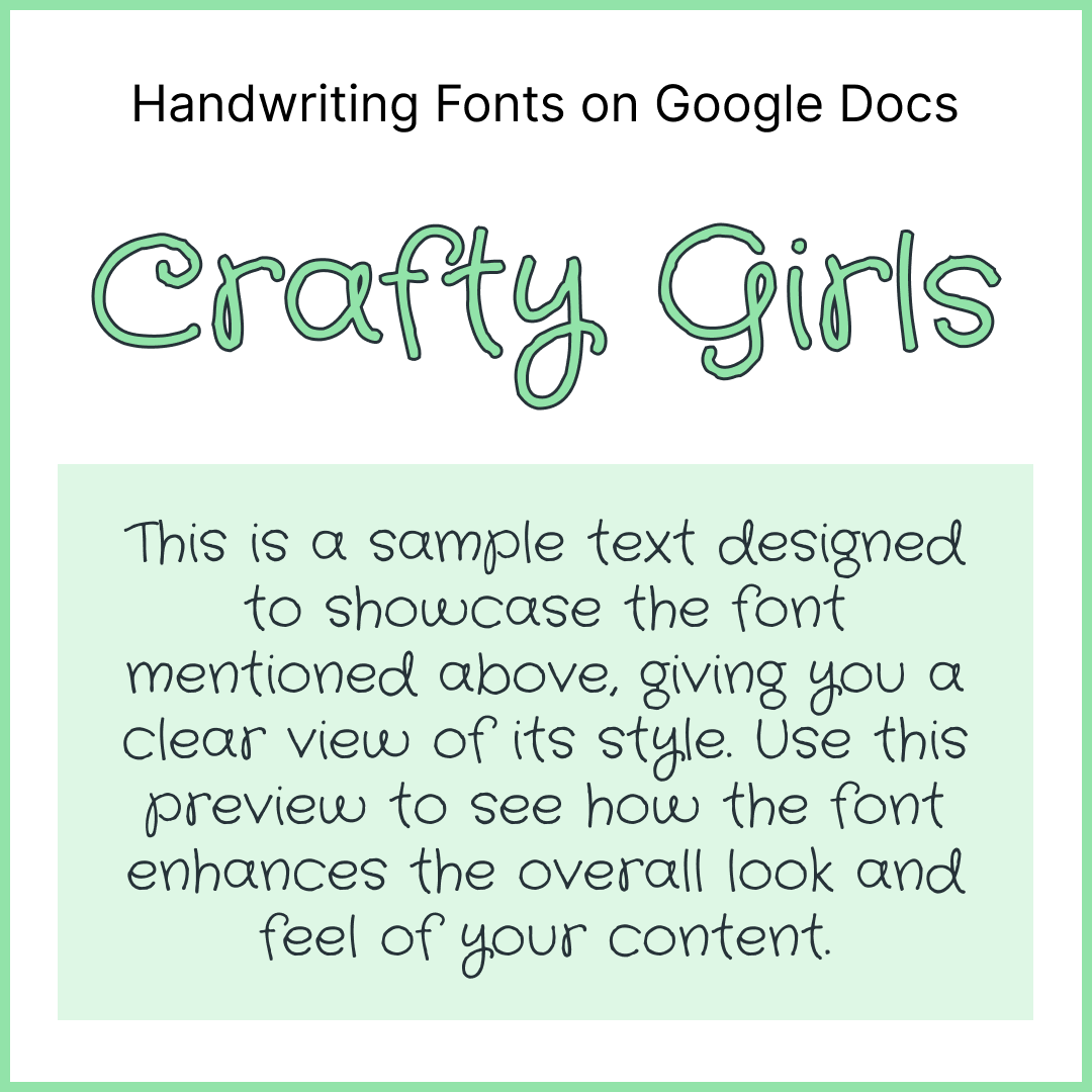 Handwriting Fonts Google Docs