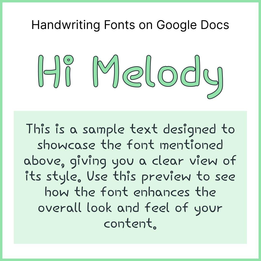 Handwriting Fonts Google Docs