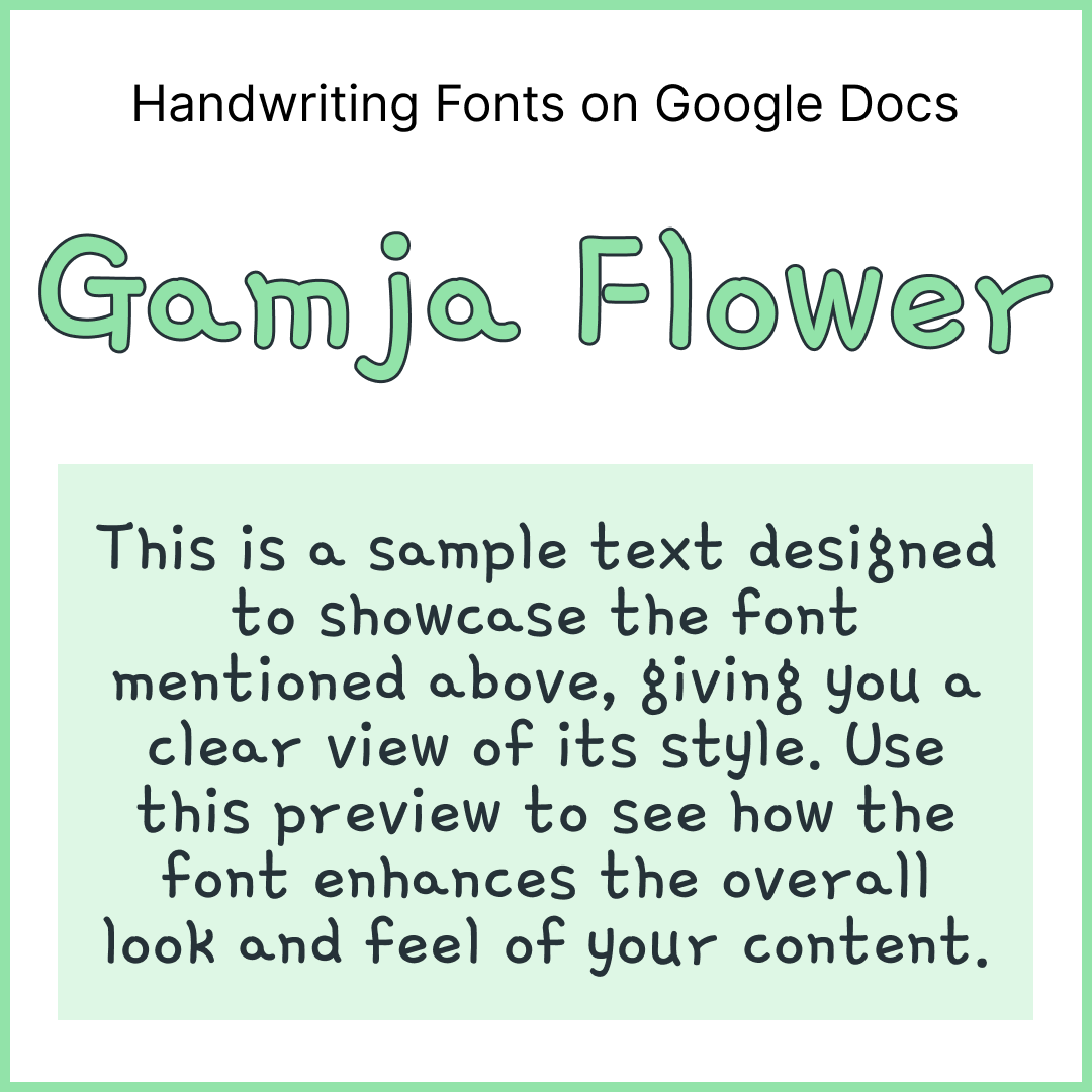 Handwriting Fonts Google Docs