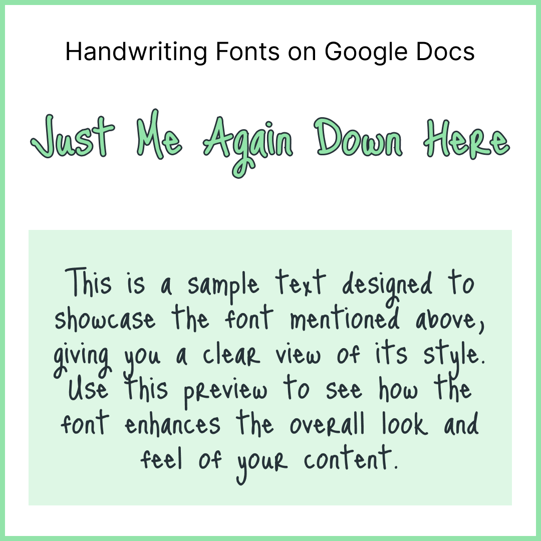 Handwriting Fonts Google Docs