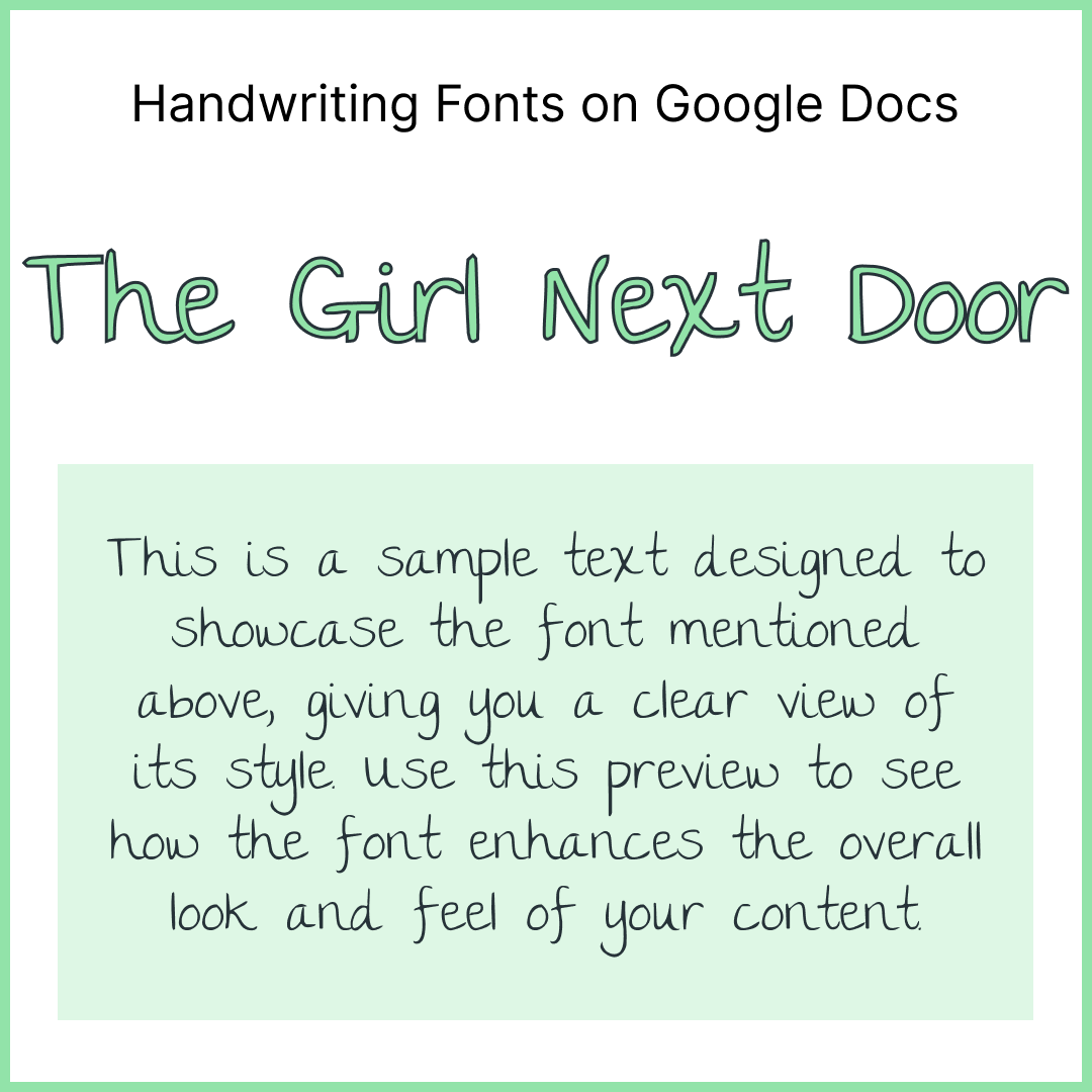 Handwriting Fonts Google Docs