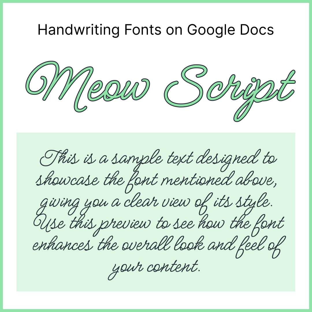 Handwriting Fonts Google Docs