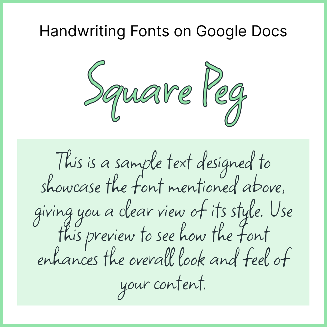 Handwriting Fonts Google Docs