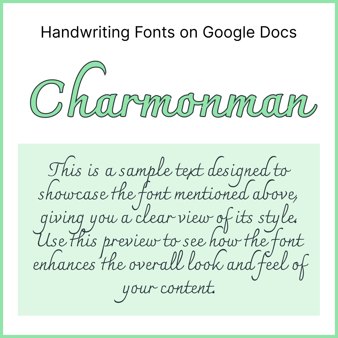 Handwriting Fonts Google Docs