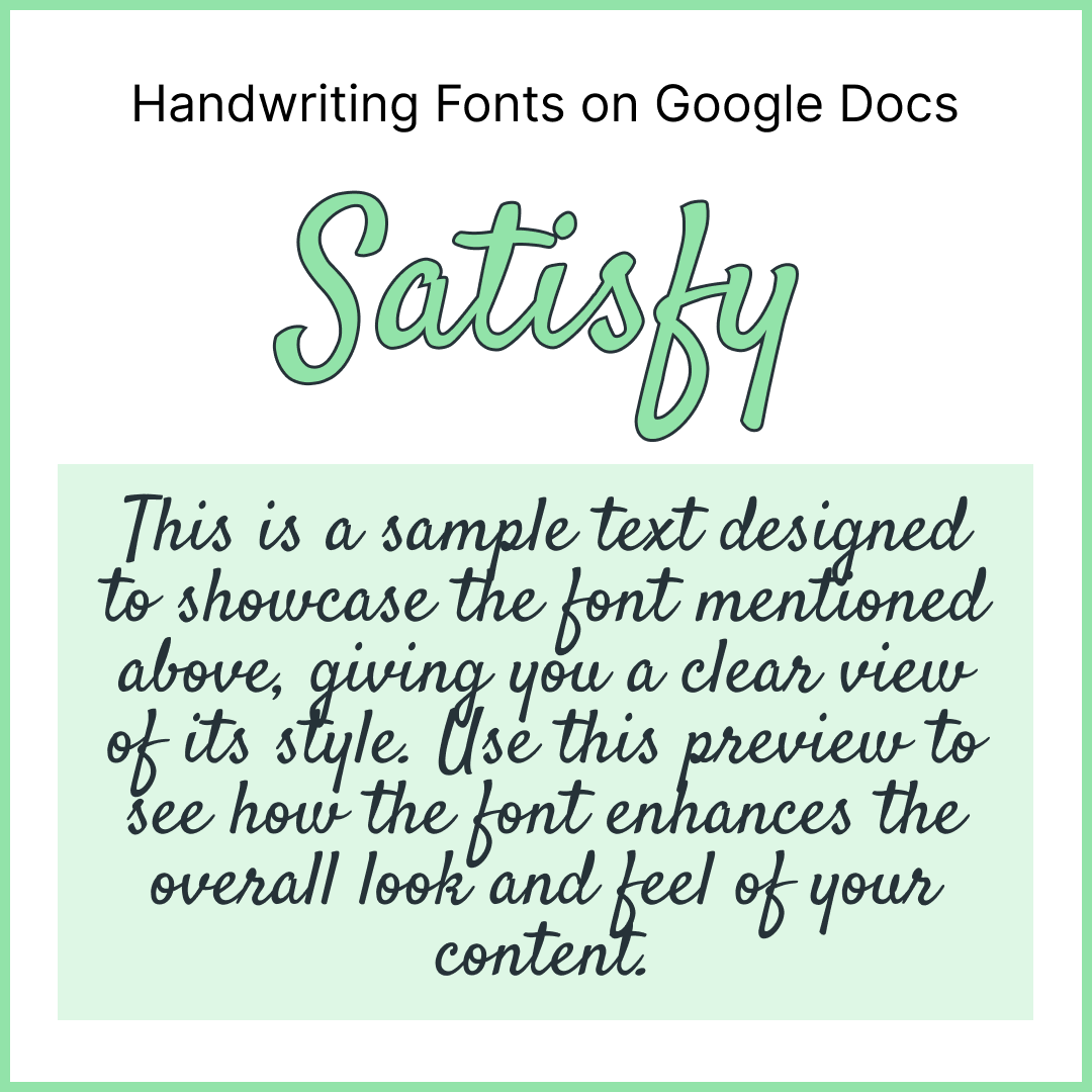 Handwriting Fonts Google Docs