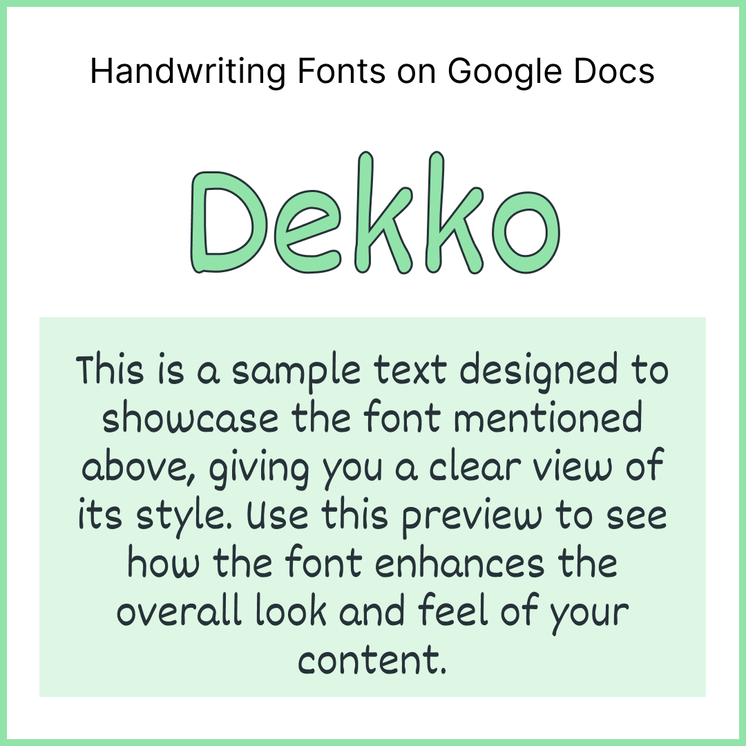 Handwriting Fonts Google Docs