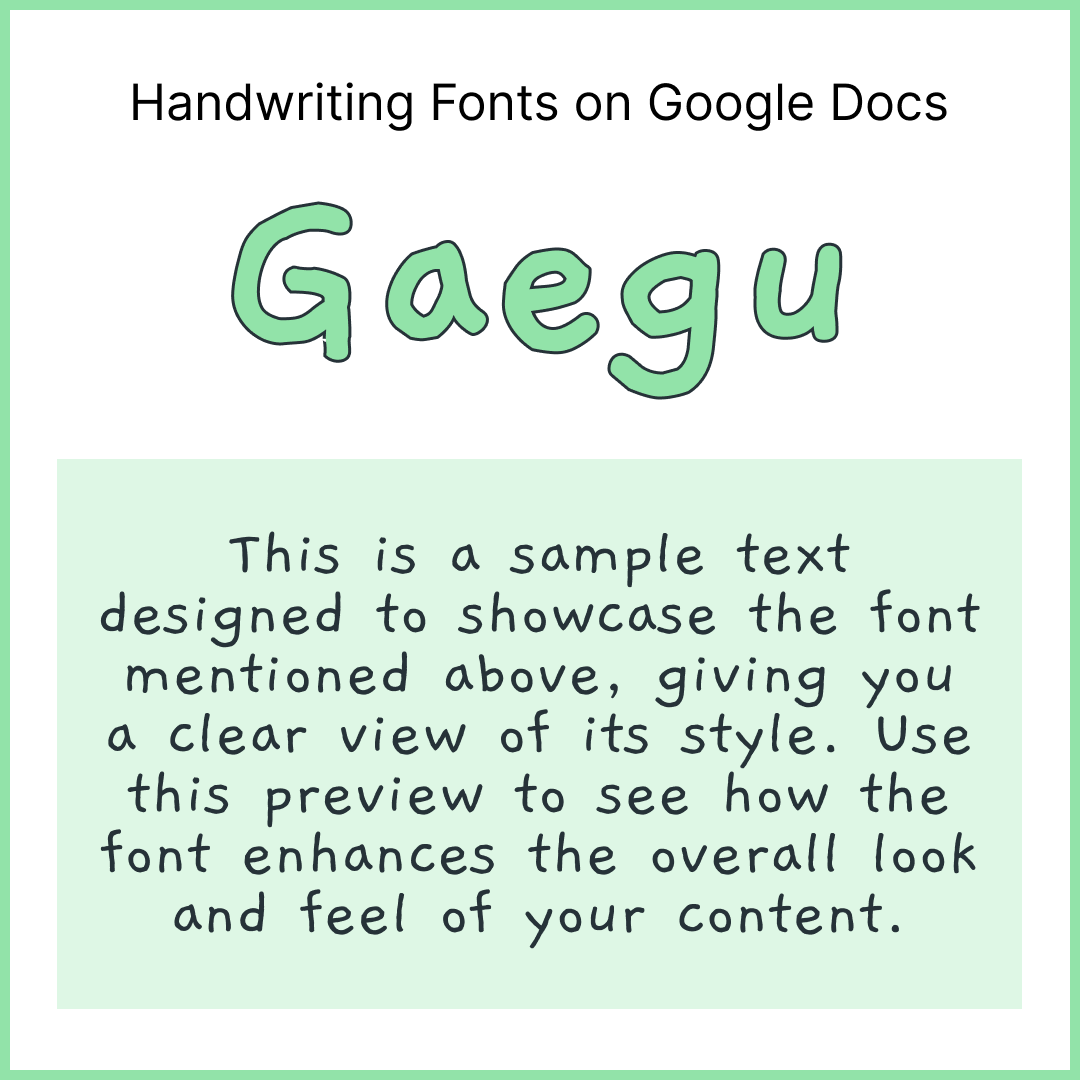 Handwriting Fonts Google Docs