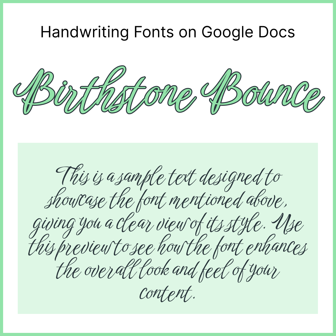 Handwriting Fonts Google Docs