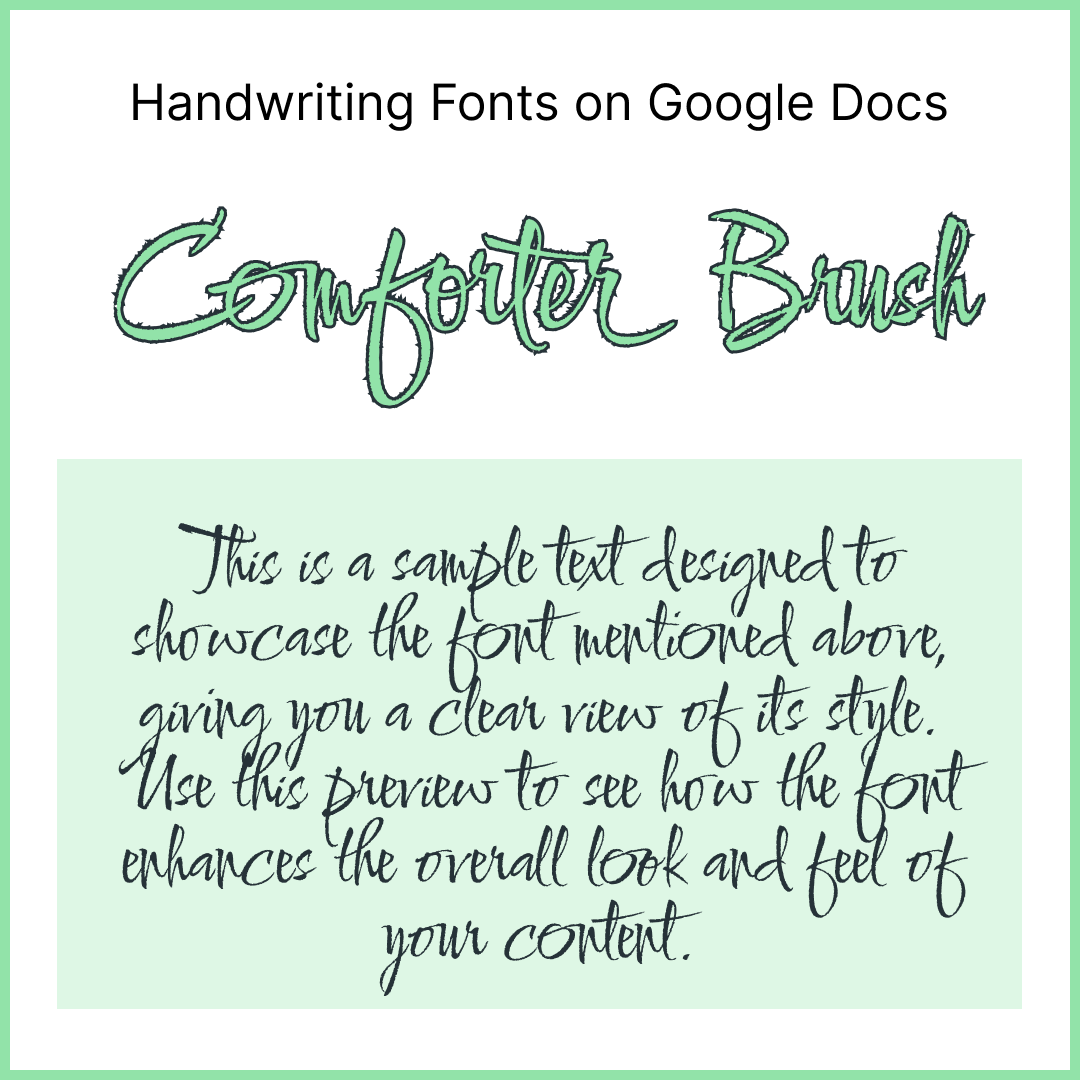 Handwriting Fonts Google Docs