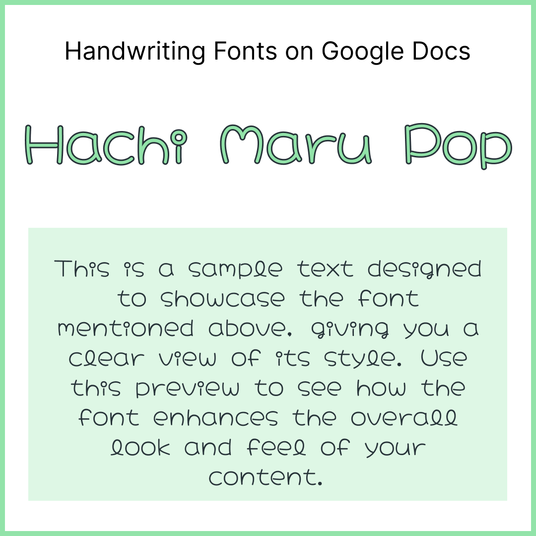 Handwriting Fonts Google Docs