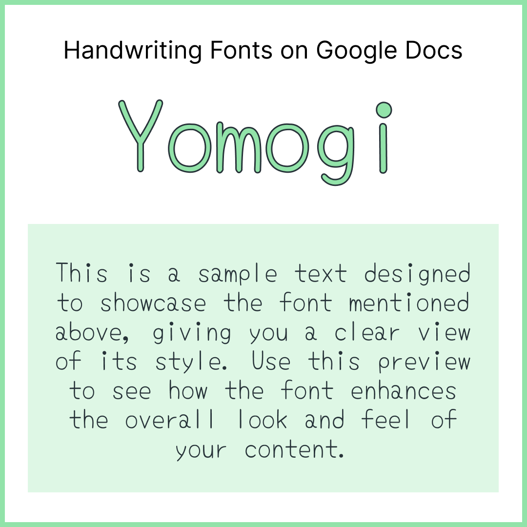 Handwriting Fonts Google Docs