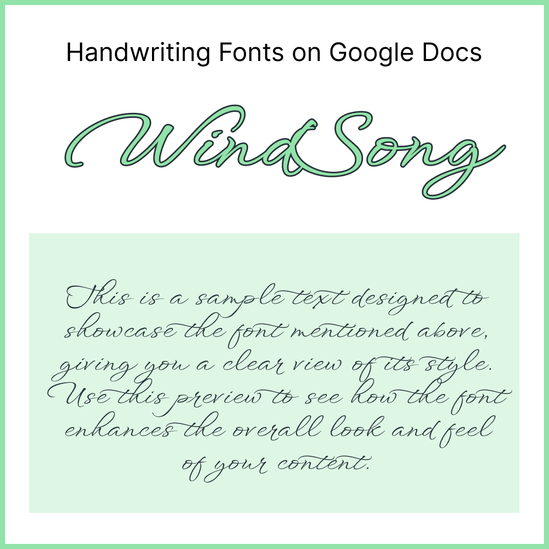 Handwriting Fonts Google Docs