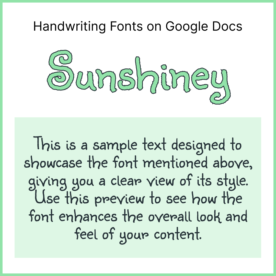 Handwriting Fonts Google Docs