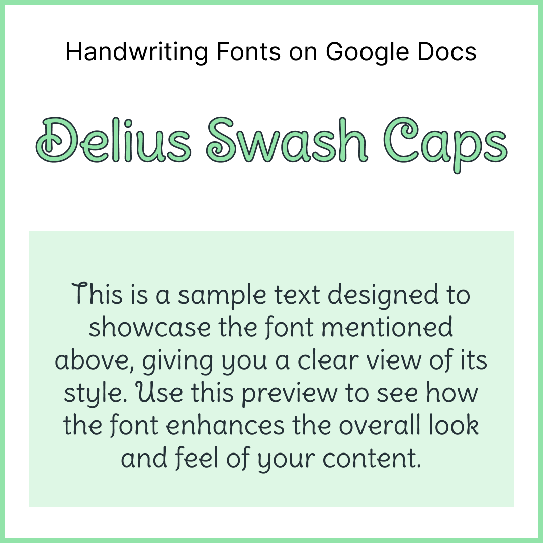 Handwriting Fonts Google Docs