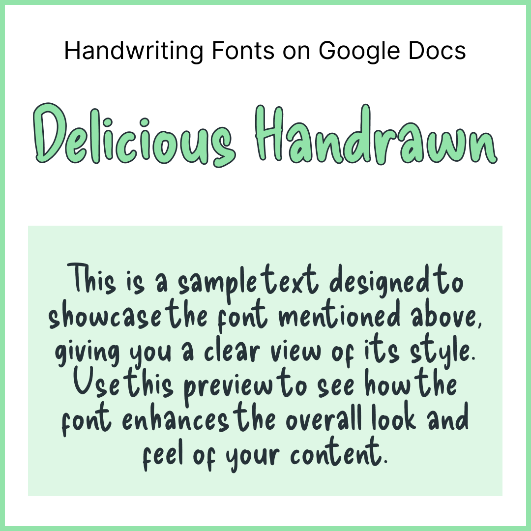 Handwriting Fonts Google Docs