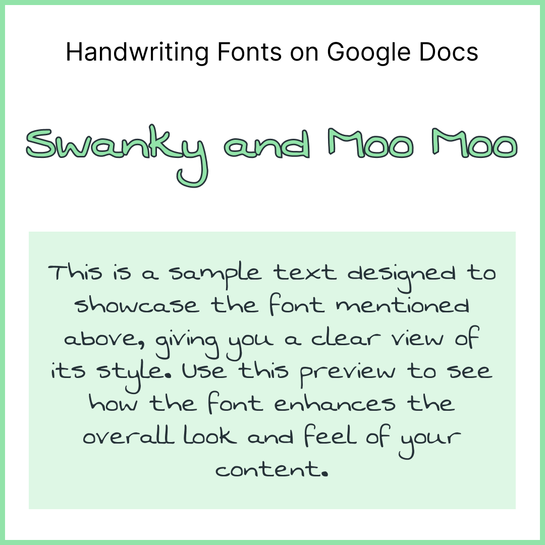 Handwriting Fonts Google Docs