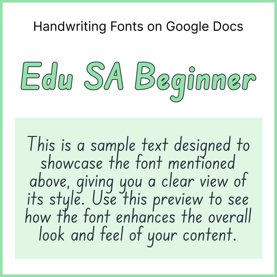 Handwriting Fonts Google Docs