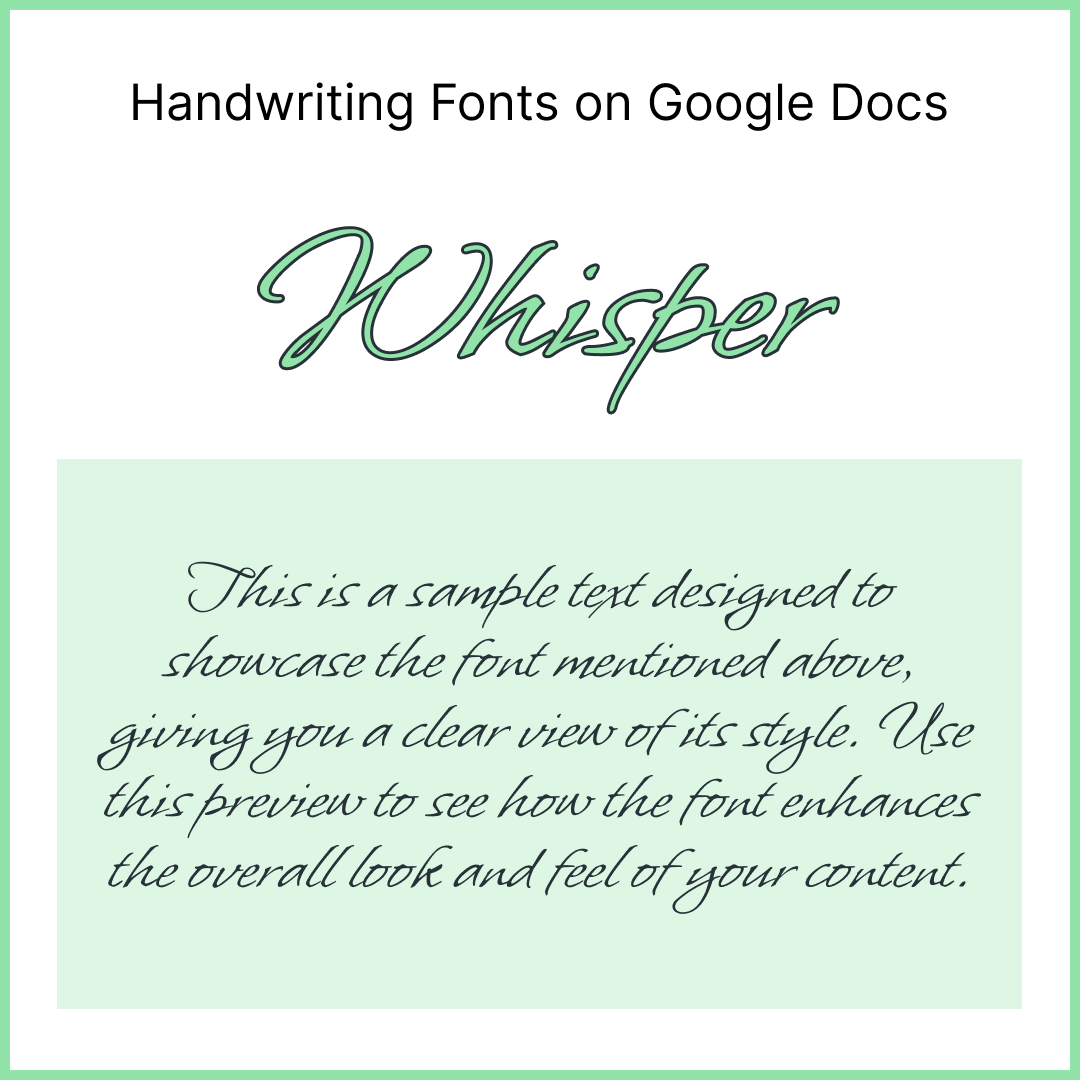 Handwriting Fonts Google Docs