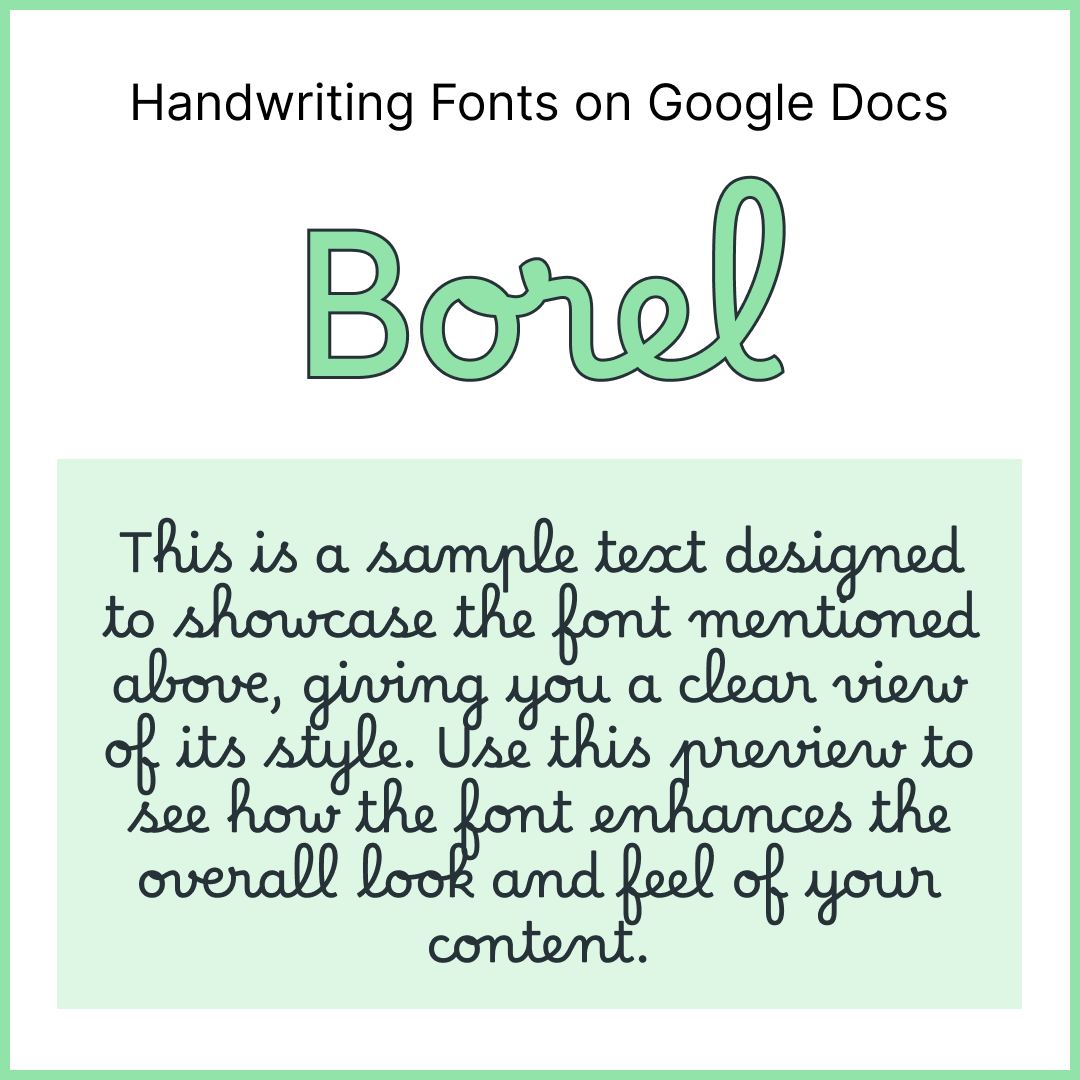 Handwriting Fonts Google Docs