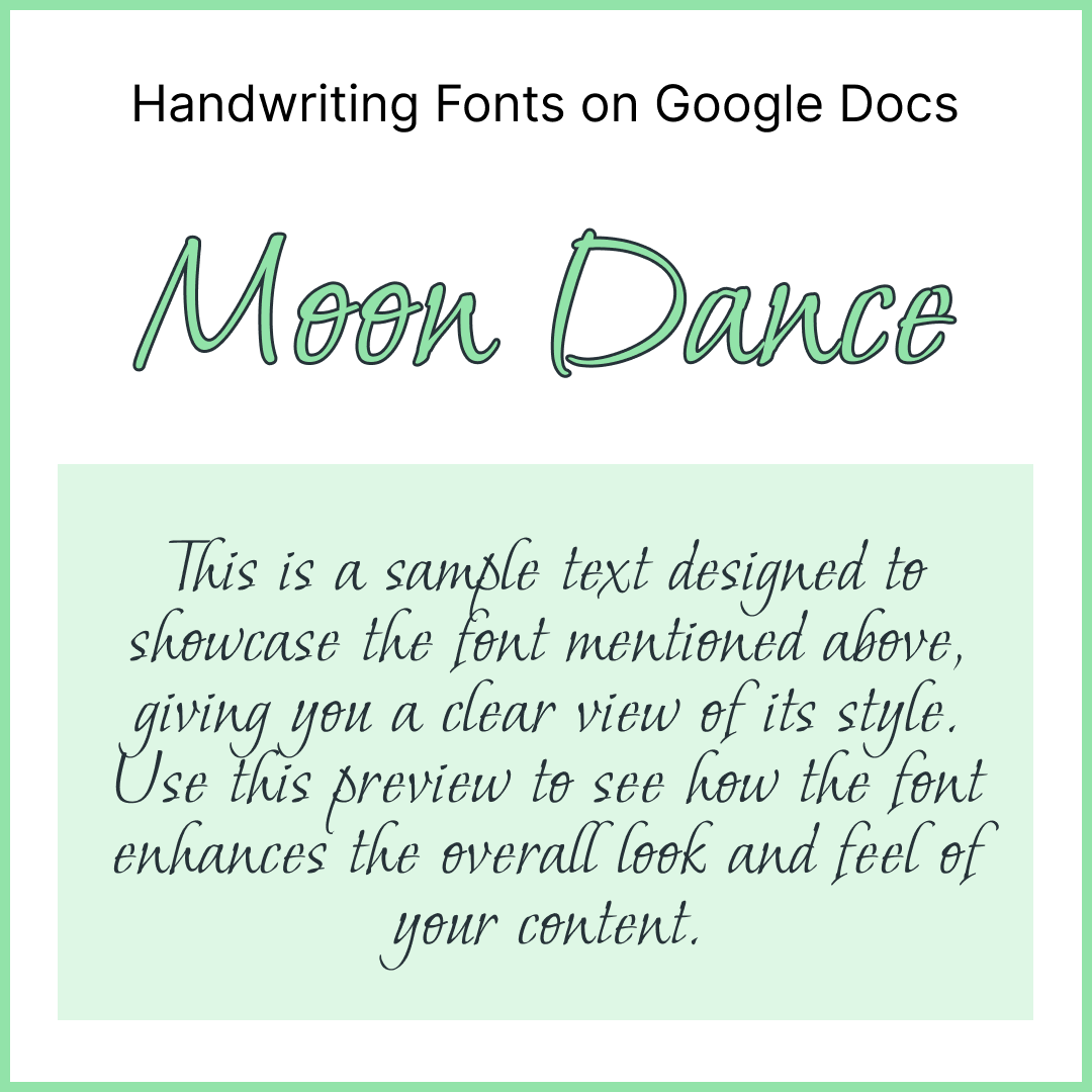 Handwriting Fonts Google Docs