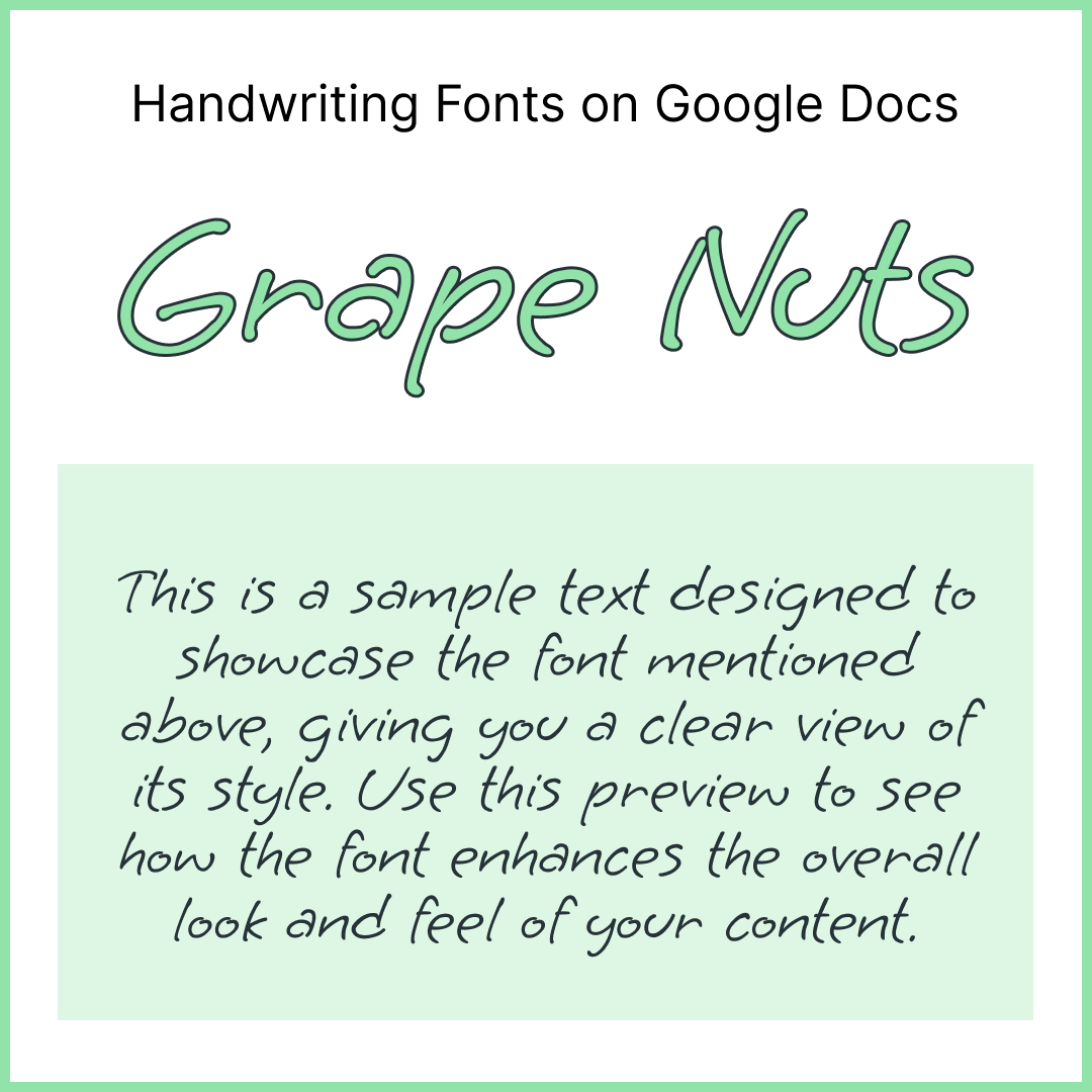 Handwriting Fonts Google Docs