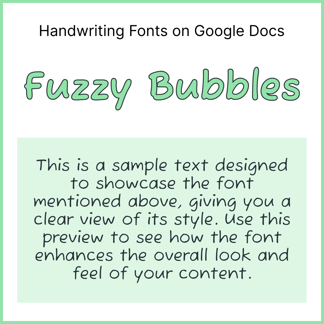 Handwriting Fonts Google Docs