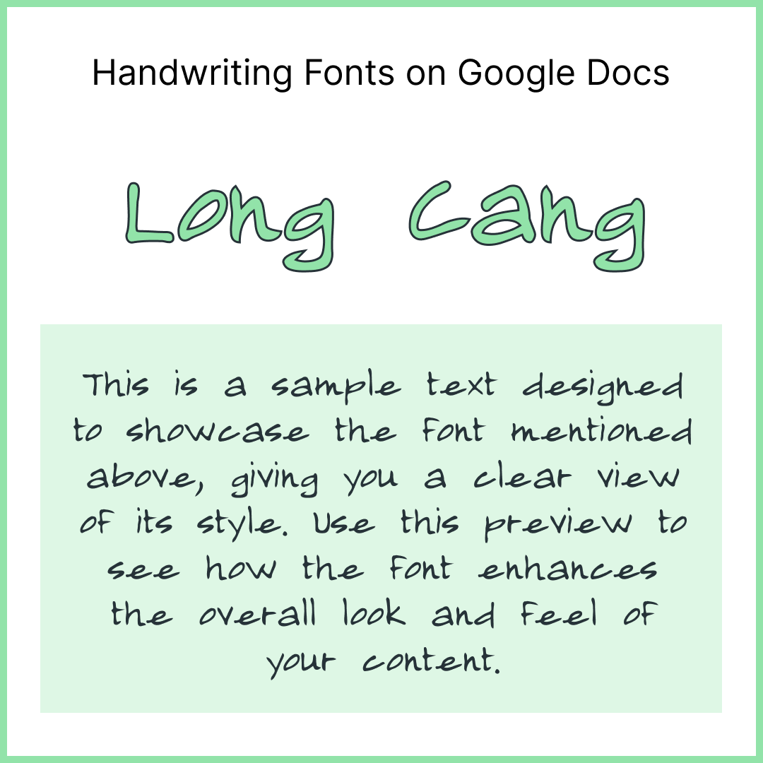 Handwriting Fonts Google Docs