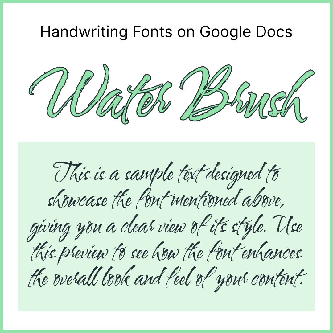 Handwriting Fonts Google Docs